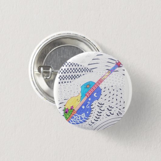 Fusionsgekritzel von Farben und Schwarzweiss Button (Vorne & Hinten)