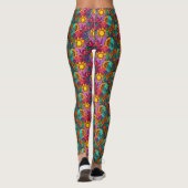 Fusionsmuster mit Blume und Händen Leggings (Rückseite)