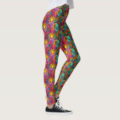 Fusionsmuster mit Blume und Händen Leggings (Rechts)