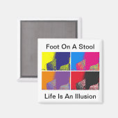 Fuß auf einem Hocker Magnet (Vorderseite/Rückseite)