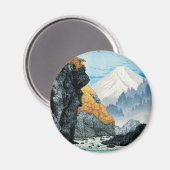 Fuß des Mount Ashitaka (1932) von Hiroaki Takahash Magnet (Vorderseite/Rückseite)