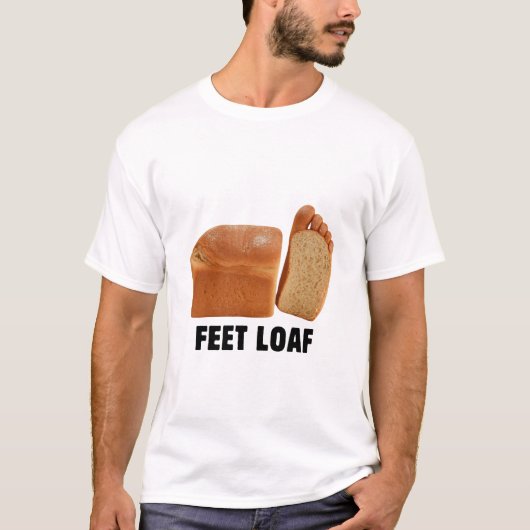 Fuß Laib Design Logo Brainrot Brot Schwarz Text T-Shirt (Vorderseite)