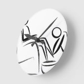 Fuß-Massage-Strichmännchen Runde Wanduhr (Winkel)