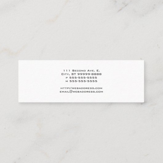 Fuß-Schritte Mini Visitenkarte (Rückseite)