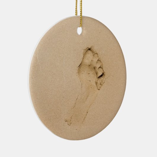 Fußabdruck am Strand Keramik Ornament (Rechts)