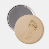 Fußabdruck am Strand Magnet (Vorderseite/Rückseite)