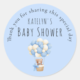Fußabdruck Baby Boy Baby Shower Blau Runder Aufkleber