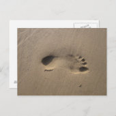 Fußabdruck im Sand Postkarte (Vorne/Hinten)