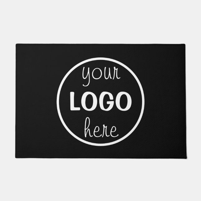 Fußabdruck Logo Modern Black Business Fußmatte (Vorderseite)