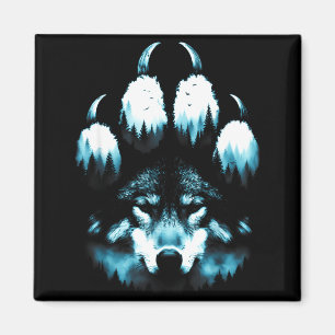 Fußabdruck Tiere Wölfe Liebhaber Wolf Heult Bei Th Magnet