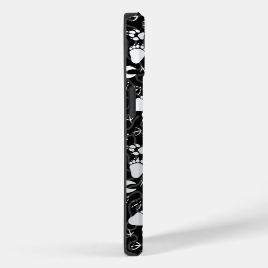 Fußabdrücke 01b. Black BG Case-Mate iPhone Hülle (Rückseite / Rechts)