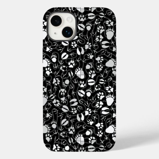 Fußabdrücke 01b. Black BG Case-Mate iPhone Hülle (Rückseite)