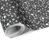 Fußabdrücke 01b. Black BG Geschenkpapier (Rolleneckpunkt)