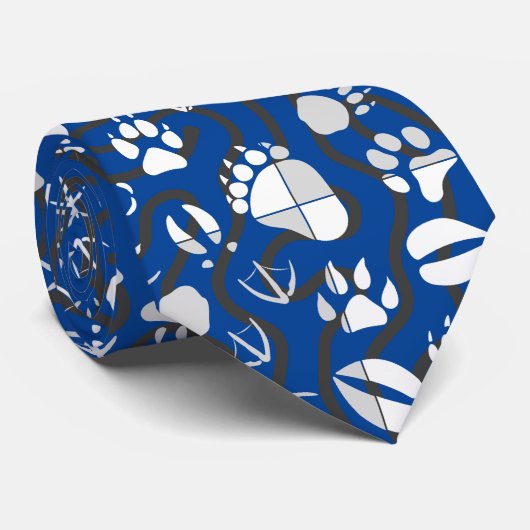 Fußabdrücke 01b. Blue BG Krawatte (Gerollt)