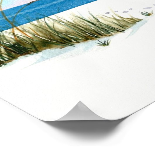 Fußabdrücke am Strand Poster (Ecke)