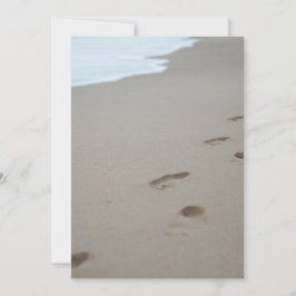 Fußabdrücke an einem weißen Strand in Mosambik Dankeskarte