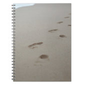 Fußabdrücke an einem weißen Strand in Mosambik Notizblock (Vorderseite)
