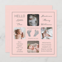 Fußabdrücke Ankündigung mehrerer Fotos zur Geburt