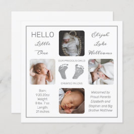 Fußabdrücke Ankündigung mehrerer Fotos zur Geburt