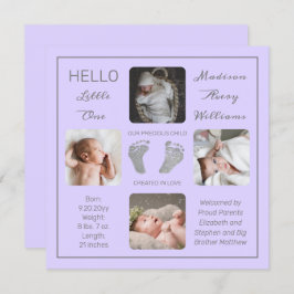 Fußabdrücke Ankündigung mehrerer Fotos zur Geburt