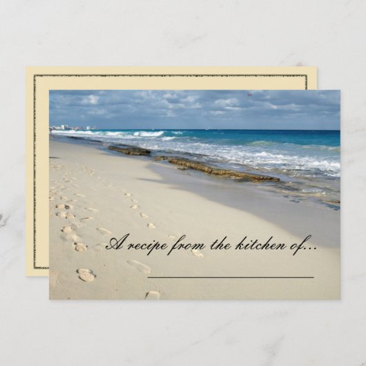 Fußabdrücke auf den Beachrezeptkarten (Vorne/Hinten)