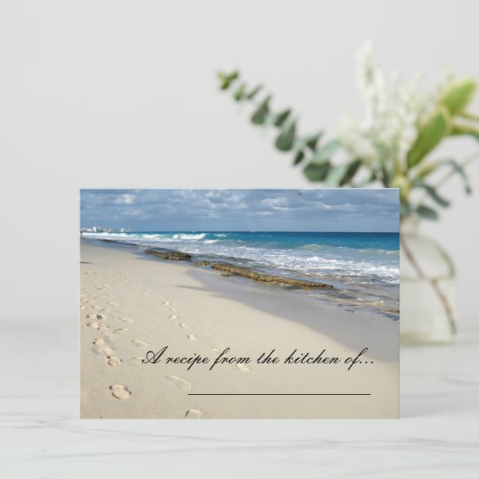 Fußabdrücke auf den Beachrezeptkarten (Stehend Vorderseite)