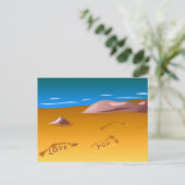 Fußabdrücke auf der Beach Postcard Postkarte (Stehend Vorderseite)