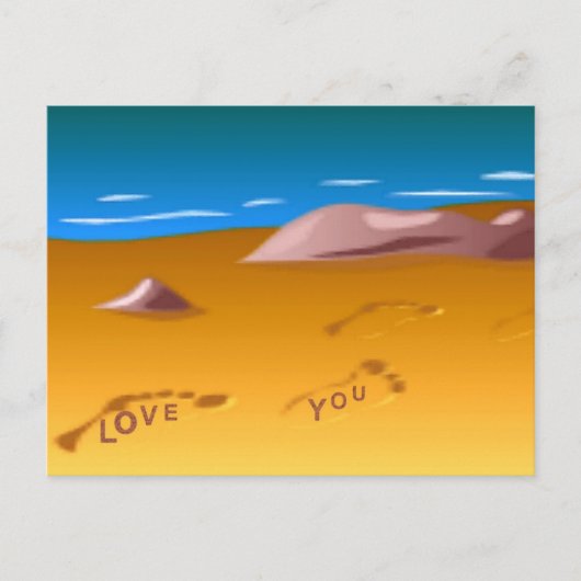 Fußabdrücke auf der Beach Postcard Postkarte (Vorderseite)