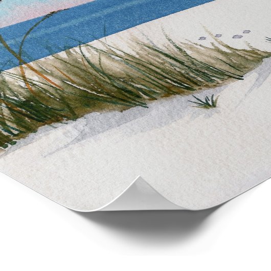 Fußabdrücke auf der Beach Print Poster (Ecke)