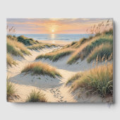 Fußabdrücke auf der Düne am Strand Gästebuch (Rückseite)