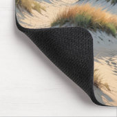 Fußabdrücke auf der Düne am Strand Mousepad (Ecke)