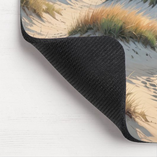 Fußabdrücke auf der Düne am Strand Mousepad (Ecke)