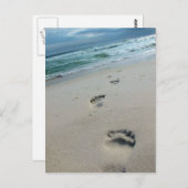 Fußabdrücke auf der Sand-Postkarte Postkarte (Vorne/Hinten)