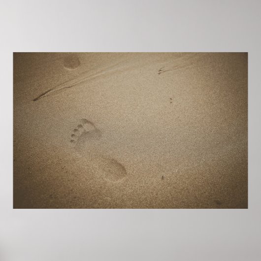 Fußabdrücke auf Sand Poster (Vorne)
