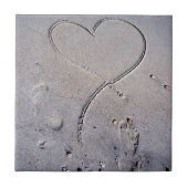 Fußabdrücke des Herzens Fliese (Vorderseite)
