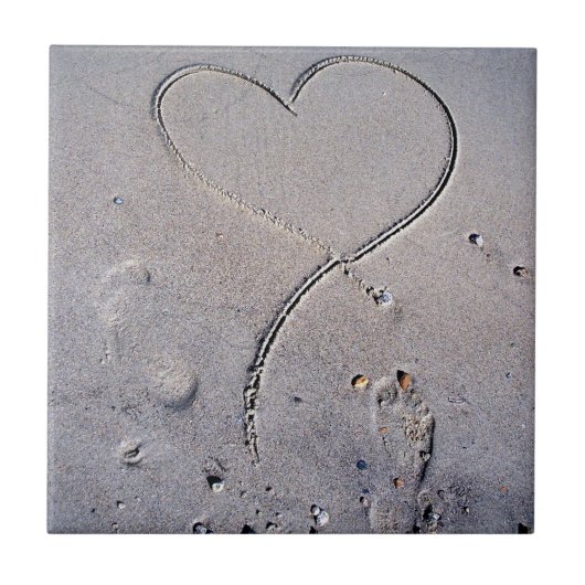 Fußabdrücke des Herzens Fliese (Vorderseite)