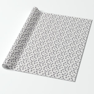 Fußabdrücke einfügen: Hund Monochrom Nahtlos. Geschenkpapier