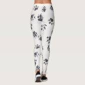 Fußabdrücke einfügen: Hund Monochrom Nahtlos. Leggings (Rückseite)