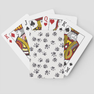 Fußabdrücke einfügen: Hund Monochrom Nahtlos. Spielkarten