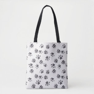 Fußabdrücke einfügen: Hund Monochrom Nahtlos. Tasche