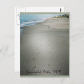 Fußabdrücke entlang der Wasserkante der Postkarte (Vorne/Hinten)