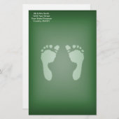 Fußabdrücke für Kinder (grün) Briefpapier (Vorne/Hinten)