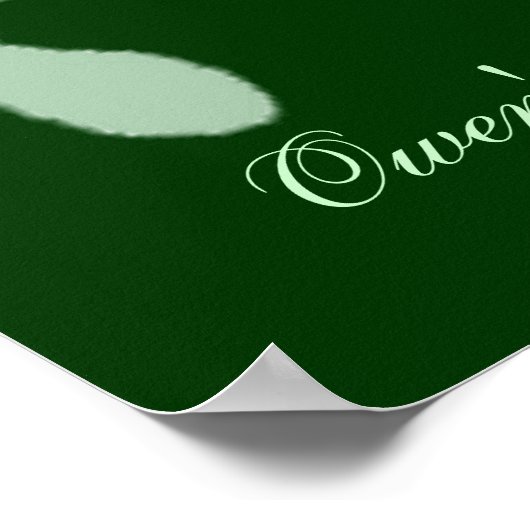 Fußabdrücke für Kinder (grün) Poster (Ecke)