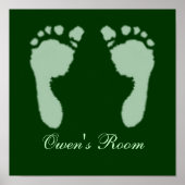 Fußabdrücke für Kinder (grün) Poster (Vorne)