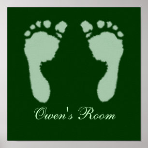 Fußabdrücke für Kinder (grün) Poster