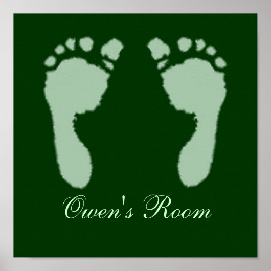 Fußabdrücke für Kinder (grün) Poster (Vorne)