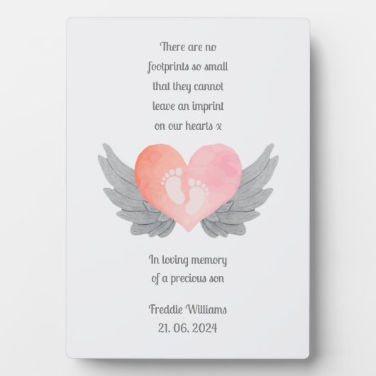 Fußabdrücke Gedächtnisplakette Fotoplatte (Vorderseite)