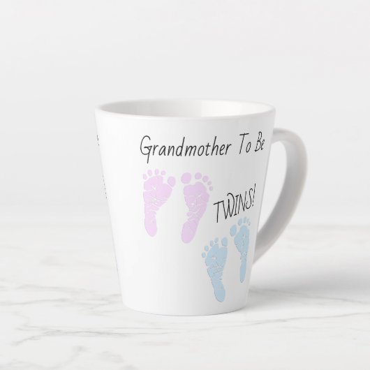 Fußabdrücke Großmutter wird Zwillingsankündigung Milchtasse (Rechte Ecke)