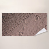 Fußabdrücke im Sand Badehandtuch (Badehandtuch)