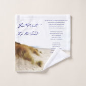 Fußabdrücke im Sand Badhandtuch Set (Waschlappen)